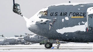 Inside US Air Force Coldest Base Flying Frozen Gigantic C17 Aircraft [upl. by Tabb]