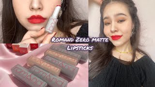 Romand zero matte lipstick reviewRomand 2020夏日新品唇膏試色！（2020目前看下來cp值最高的唇膏）｜Dominique Linn [upl. by Aneba]