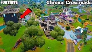 NEW CHROME CROSSROADS LOCATION GAMEPLAY  FORTNITE LOOTING GUIDE [upl. by Thessa]