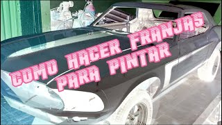 Como delinear franjas en un auto Mustang  Sr Custom [upl. by Alracal328]