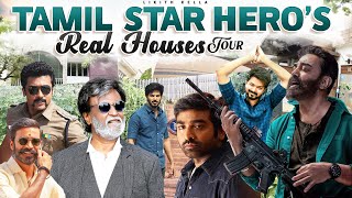 The Real Houses of Tamil Star Heros  Part1 VijaySuryaKamal hasanAjithSimbuHouses in Chennai [upl. by Gentille]