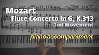 Mozart  Flute Concerto in G K 313 2nd Mov Piano Accompaniment [upl. by Mathis]