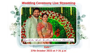 Wedding Ceremony  Jyothika  Madhan Mohan Chowdary  Live Streaming  On 27th October 2023 [upl. by Zobkiw]