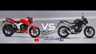 TVS Apache RTR 160 4V vs Honda CB160F DLX Comparativa  Características [upl. by Skiba90]