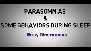 Parasomnias amp Sleep Behaviors Easy Mnemonics [upl. by Aliakam]