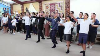 Canadian rugby team learns haka from school kids [upl. by Latsirhc878]