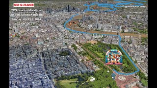 TCS London Marathon 2024 fly over the marathon 3D course map [upl. by Adnot]