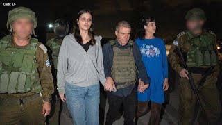 First image released of freed Hamas hostages Judith and Natalie Raanan [upl. by Modla]