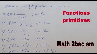 fonctions prmitivesmath 2bac sm [upl. by Schaeffer]