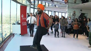 Viral dancer Gurdeep Pandher brings Bhangra to top of the CN Tower [upl. by Ahsekal]