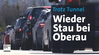 Ausflugsverkehr Tunnel Oberau bringt noch keine Entlastung  Abendschau  BR24 [upl. by Nanaj147]