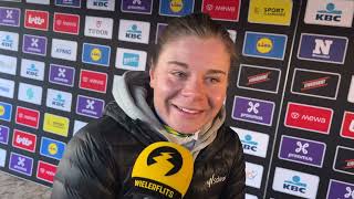 Lotte Kopecky geklopt in Omloop quotMarianne Vos was gewoon snellerquot [upl. by Alyag]