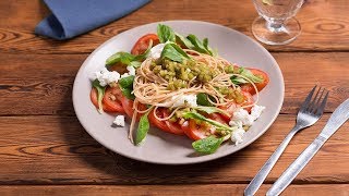 Volkoren pasta capellini met tomaat geitenkaas en groene selder [upl. by Annavaj]