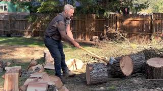 Hand Splitting Firewood with an AxeTechniques Axemanship [upl. by Husain841]