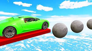 JUMP Across The Floating BALLS To WIN GTA 5 Funny Moments [upl. by Ahser277]