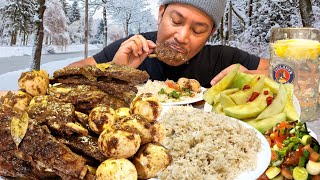 ADOBONG BABY BACK SPARE RIBS AT ITLOG MANGGA BAGOONG SIBUYAS AT KAMATIS Mukbang Filipino Food [upl. by Jacob]