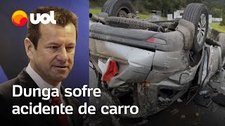 Dunga e esposa ficam feridos após carro capotar no Paraná [upl. by Llenahs]