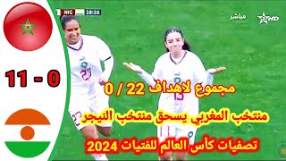 ملخص مباراة المغرب ضد النيجر تصفيات كأس العالم للفتيات 2024 [upl. by Hartmann]