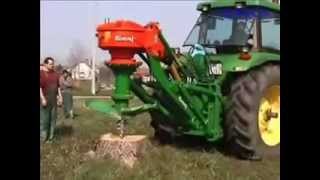 John Deere 8100 and Rotor S stump grinder destruction TREE [upl. by Eniahpets720]