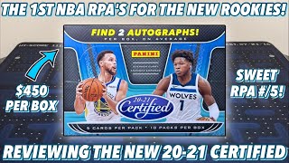 450 WITH 2 AUTOS THE 1ST NBA RPA’s 202021 Panini Certified Basketball Hobby Box BreakReview [upl. by Novej]