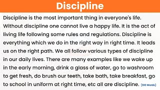 Essay on Discipline in English  Paragraph on Discipline  Value of Discipline  100 150 200 Words [upl. by Vierno]