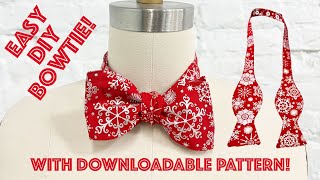 How To Sew An Easy DIY Bow Tie Step By Step With Pattern  Sew Anastasia [upl. by Halyhs]