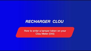 How to enter a tamper token on your Clou Meter 545 [upl. by Hilten]