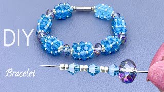 Beaded Bracelet Sparkle amp Style StepbyStep Bicone Bracelet Making Guide [upl. by Ymmik]