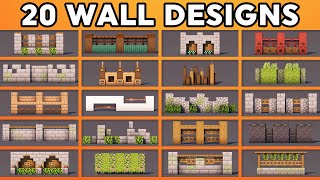 20 Must Know Minecraft Wall Designs Tutorial [upl. by Zosi]