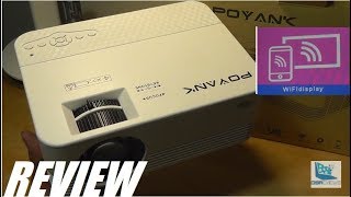 REVIEW POYANK WiFi Wireless LED Mini Projector 2000 Lumens [upl. by Arratoon]