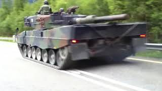 Tanks on public road in Switzerland Leopard 2A4 [upl. by Binky]