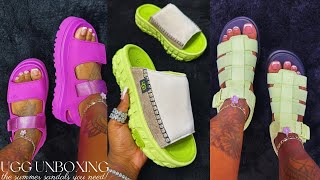 UGG SANDALS UNBOXING REVIEW amp TRY ON HAUL  FT GOLDENGLOW VENTURE DAZE SLIDE amp CORA STYLES [upl. by Padraig35]