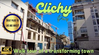 4K 🇫🇷 Clichy Paris Walking tour of Real Estate Opportunities  A Transforming Urban Landscape [upl. by Esiuol]