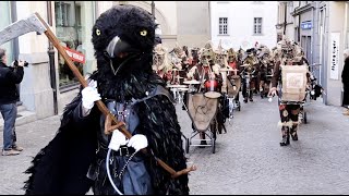 Güdismäntig Luzerner Fasnacht 2023  Rüssgusler Noggeler Schlösslifäger Spöitzer Kracher LHL [upl. by Aicatsal]