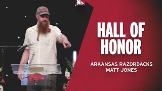 Arkansas Razorbacks Hall of Honor 2024 Matt Jones Induction Speech  RAZORBACK FOOTBALL [upl. by Tertius]