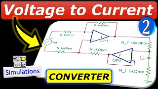 Voltage to Current Converter OpAmp Circuit ⭐ Differential Input Voltage to Grounded Load Current [upl. by Gnof]