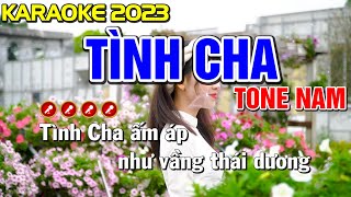 TÌNH CHA Karaoke Nhạc Sống Tone Nam  BEAT CHUẨN   Tình Trần Organ [upl. by Jenei83]