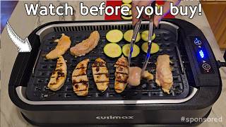 Indoor Smokeless Grill and Griddle BBQ by Cusimax Demo and Review [upl. by Phillis22]