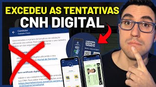 EXCEDEU O NÚMERO DE TENTATIVAS  COMO RESOLVER COMO CADASTRAR CNH DIGITAL NO CELULAR [upl. by Dorcas99]