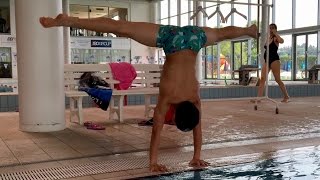 SPACCATA VERTICALE TUFFO IN PISCINA ALLENAMENTO GINNASTICA ARTISTICA LUKAS GYM LUKE [upl. by Atila]