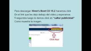 DESCARGAR Y EJECUTAR HIREN´S BOOT CD 152 DESDE USB [upl. by Anial502]