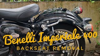 Benelli Imperiale 400 Backseat Removal [upl. by Ainez]