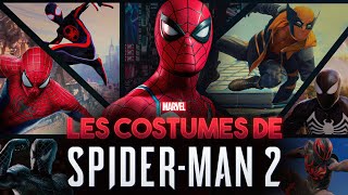 TOUS les COSTUMES DE SPIDERMAN 2 et leurs ORIGINES [upl. by Pallaton]