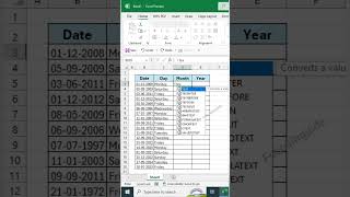 Date amp Month amp Year Formula In Excel focusinguide exceltips tutorial exceltips shortvideo [upl. by Namus]