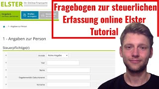 Fragebogen zur steuerlichen Erfassung 2024 online Elster [upl. by Ellerehc]