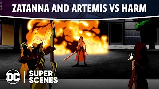 Young Justice  Zatanna and Artemis vs Harm  Super Scenes  DC [upl. by Ahsekyw]