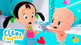 Bath Song with Cuquin  Songs for babies with Cleo and Cuquin  Songs for Kids [upl. by Ymia122]