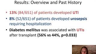 585 Factors Associated with UTI and Urosepsis after Renal Transplant A Single Center Experience [upl. by Diarmit]