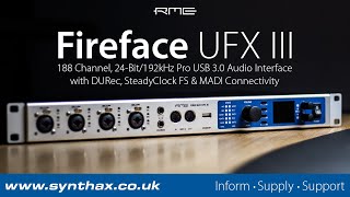 RME Fireface UFX III Overview 188Channel USB 30 Audio Interface with MADI DURec amp SteadyClock FS [upl. by Gibeon]