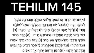 Tehilim קמה Salmo 145 en hebreo con fonética [upl. by Siladnerb928]